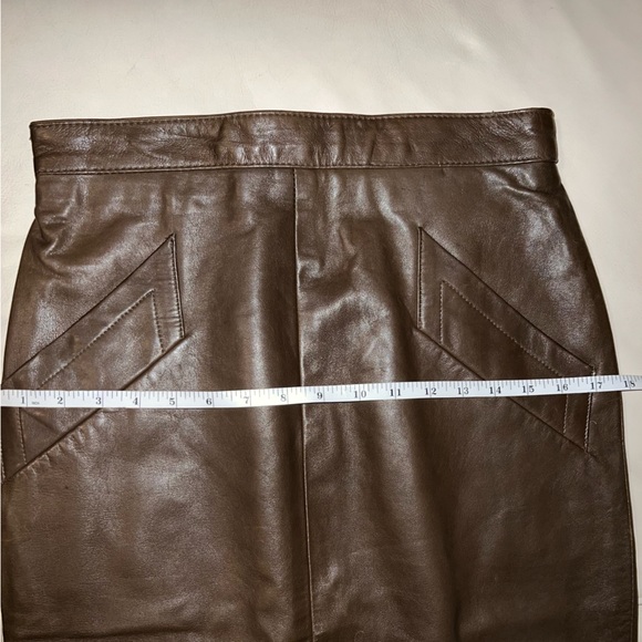 Vintage Lanna Leather Brown Pencil Skirt 10 - Picture 13 of 13